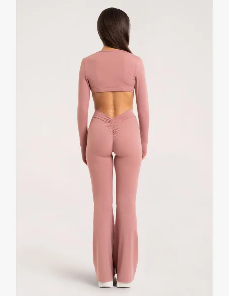 Gym Glamour leggings a zampa Deep Glow Blush