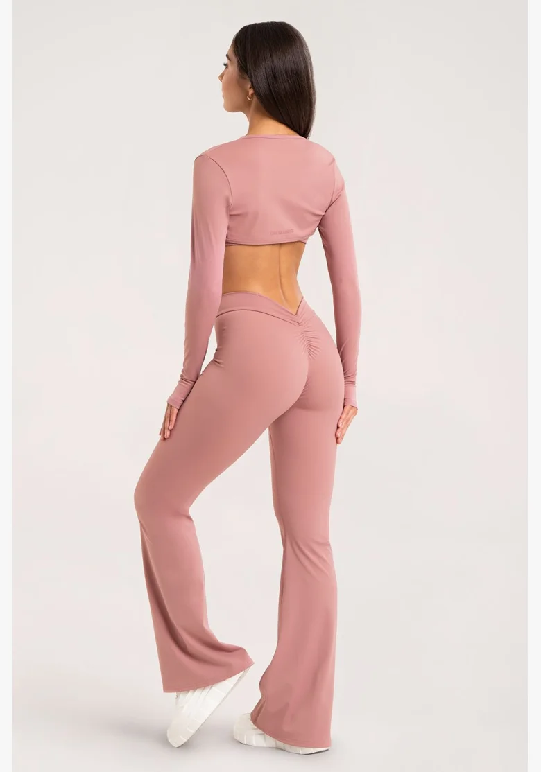 Gym Glamour leggings a zampa Deep Glow Blush