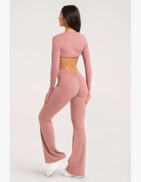 Gym Glamour leggings a zampa Deep Glow Blush