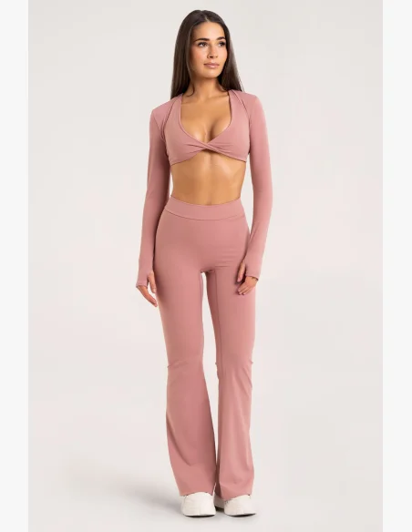 Gym Glamour leggings a zampa Deep Glow Blush