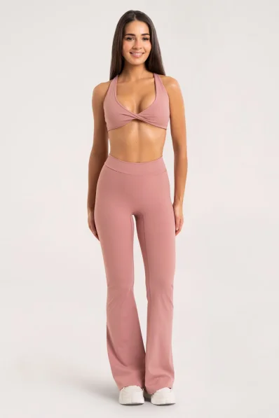 Gym Glamour leggings a zampa Deep Glow Blush