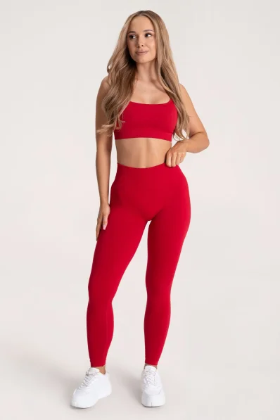 Gym Glamour Leggings Second Skin push up Rosso