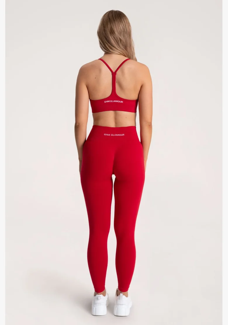 Gym Glamour Leggings Second Skin push up Rosso