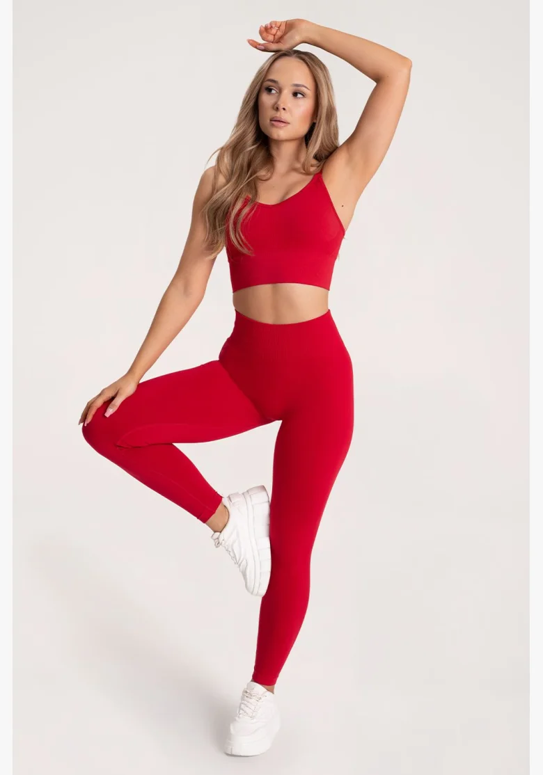 Gym Glamour Leggings Second Skin push up Rosso
