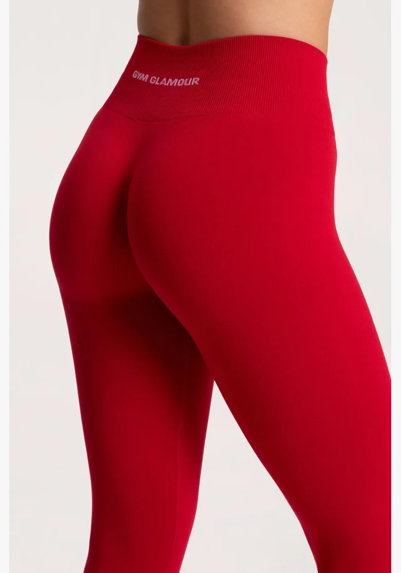 Gym Glamour Leggings Second Skin push up Rosso