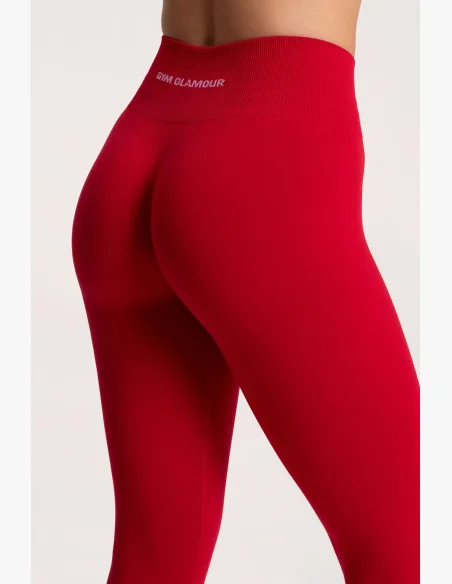 Gym Glamour Leggings Second Skin push up Rosso