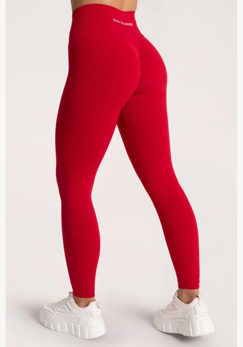 Gym Glamour Leggings Second Skin push up Rosso