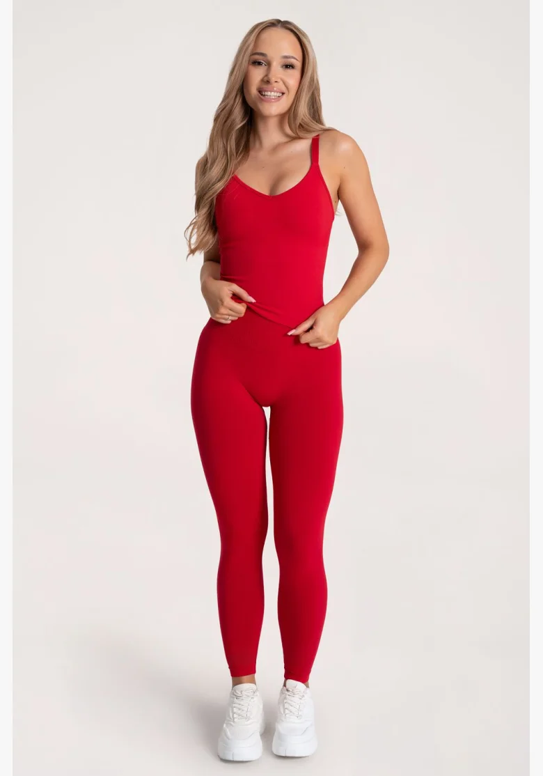 Gym Glamour Leggings Second Skin push up Rosso