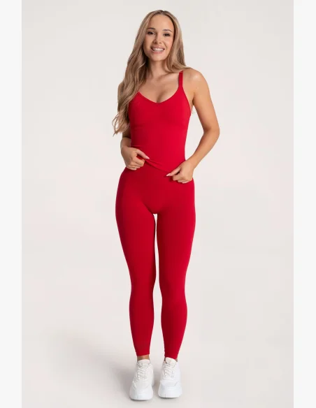 Gym Glamour Leggings Second Skin push up Rosso