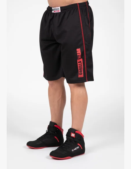 Gorilla Wear pantaloncini da uomo Wallace Mesh – nero / rosso