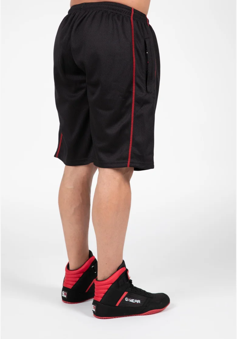 Gorilla Wear pantaloncini da uomo Wallace Mesh – nero / rosso