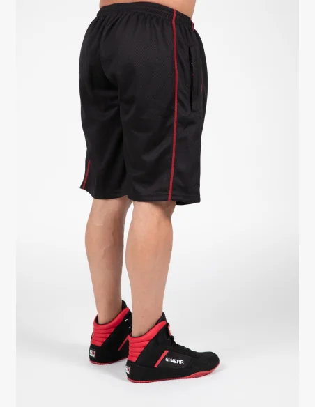 Gorilla Wear pantaloncini da uomo Wallace Mesh – nero / rosso