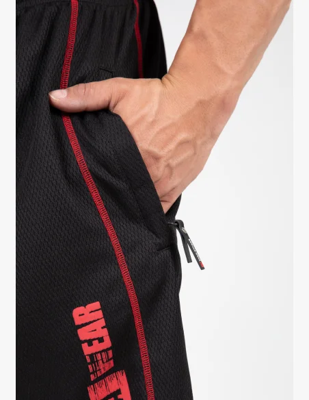 Gorilla Wear pantaloncini da uomo Wallace Mesh – nero / rosso