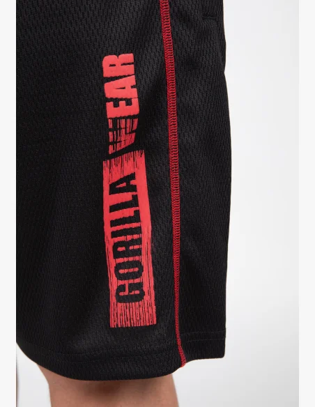 Gorilla Wear pantaloncini da uomo Wallace Mesh – nero / rosso