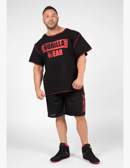 Gorilla Wear pantaloncini da uomo Wallace Mesh – nero / rosso