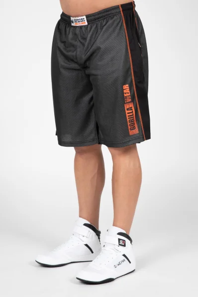 Gorilla Wear pantaloncini da uomo Wallace Mesh – grigio / arancione