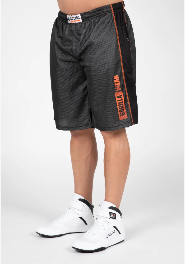 Gorilla Wear pantaloncini da uomo Wallace Mesh – grigio / arancione