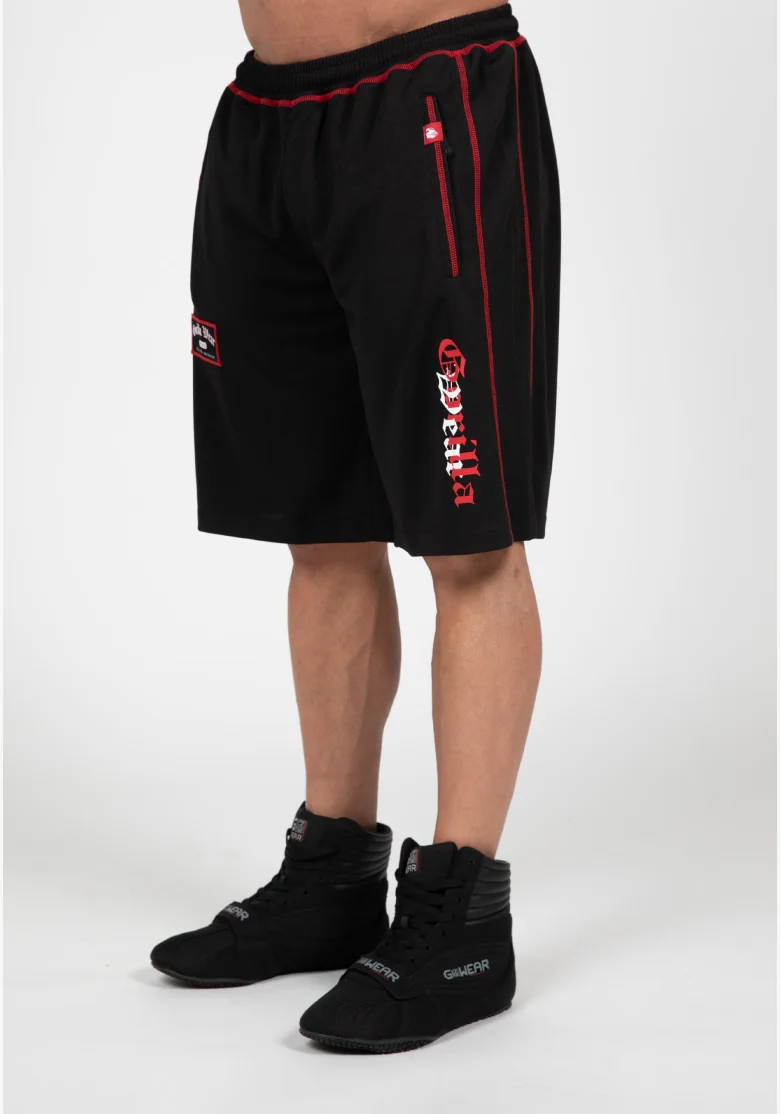 Gorilla Wear pantaloncini da uomo Marlow Mesh – nero / rosso