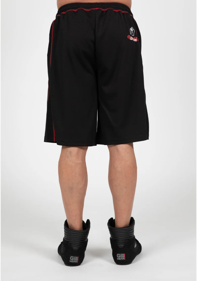 Gorilla Wear pantaloncini da uomo Marlow Mesh – nero / rosso