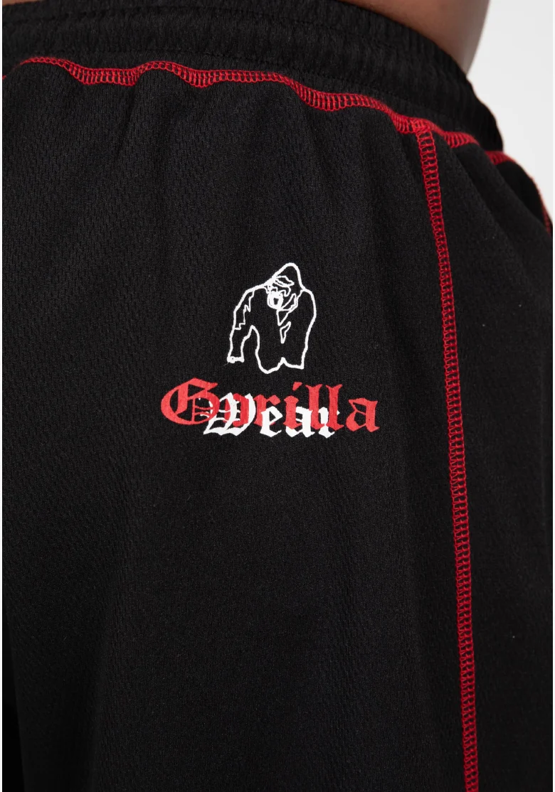 Gorilla Wear pantaloncini da uomo Marlow Mesh – nero / rosso