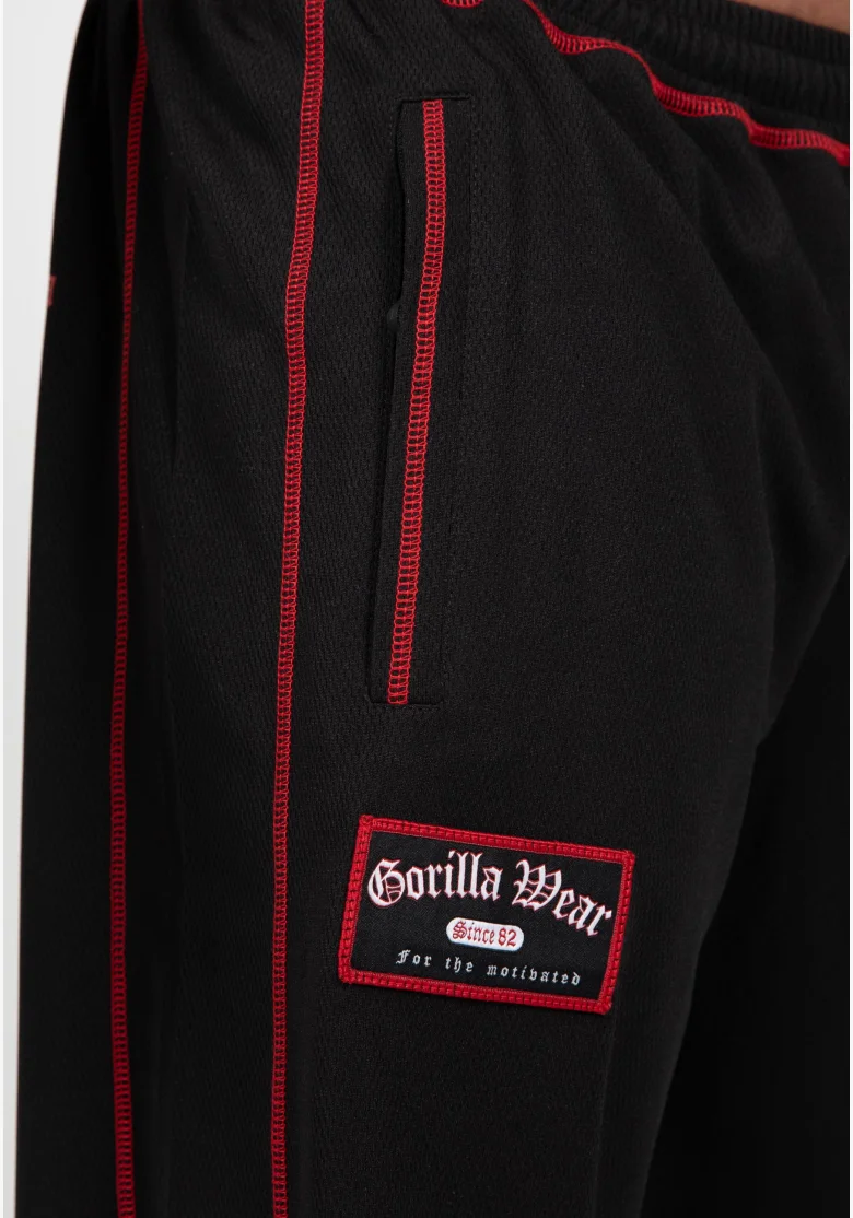 Gorilla Wear pantaloncini da uomo Marlow Mesh – nero / rosso