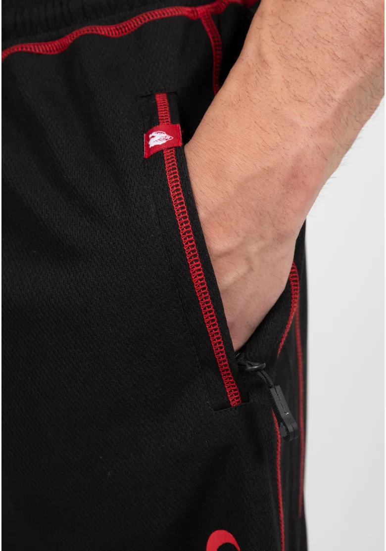 Gorilla Wear pantaloncini da uomo Marlow Mesh – nero / rosso