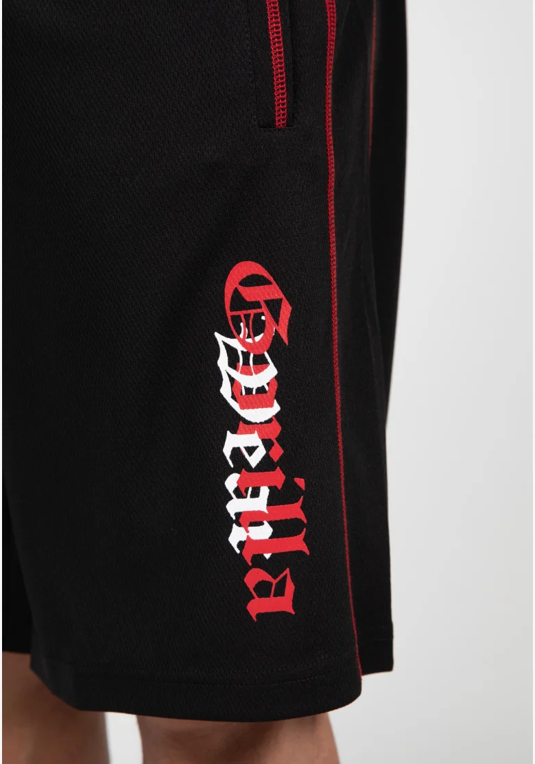 Gorilla Wear pantaloncini da uomo Marlow Mesh – nero / rosso