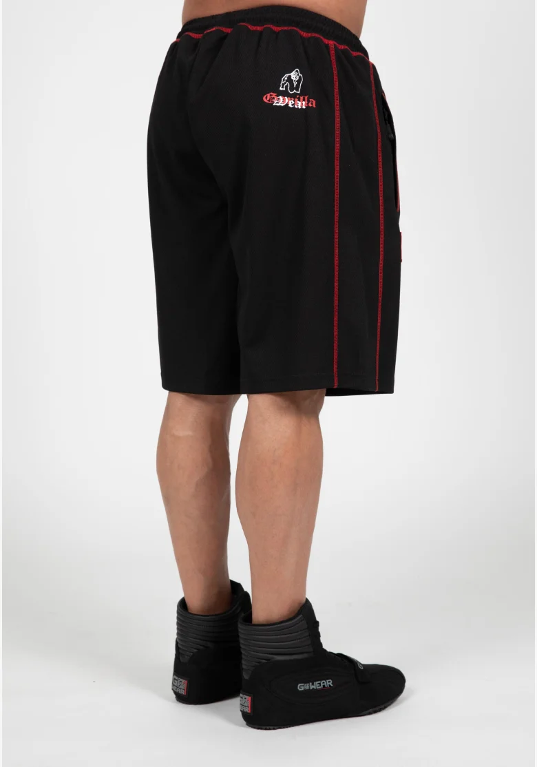 Gorilla Wear pantaloncini da uomo Marlow Mesh – nero / rosso