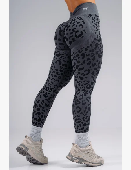 NEBBIA Leggings push-up compressivi con motivo leopardato PRIMAL nere