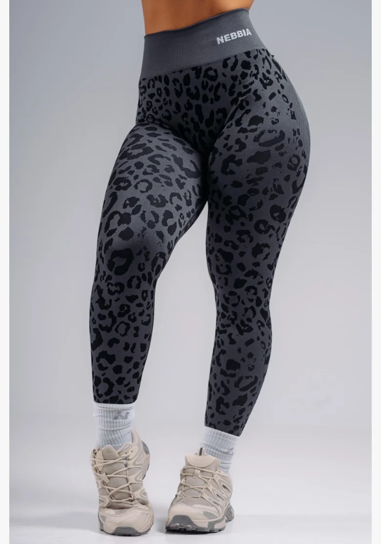 NEBBIA Leggings push-up compressivi con motivo leopardato PRIMAL nere