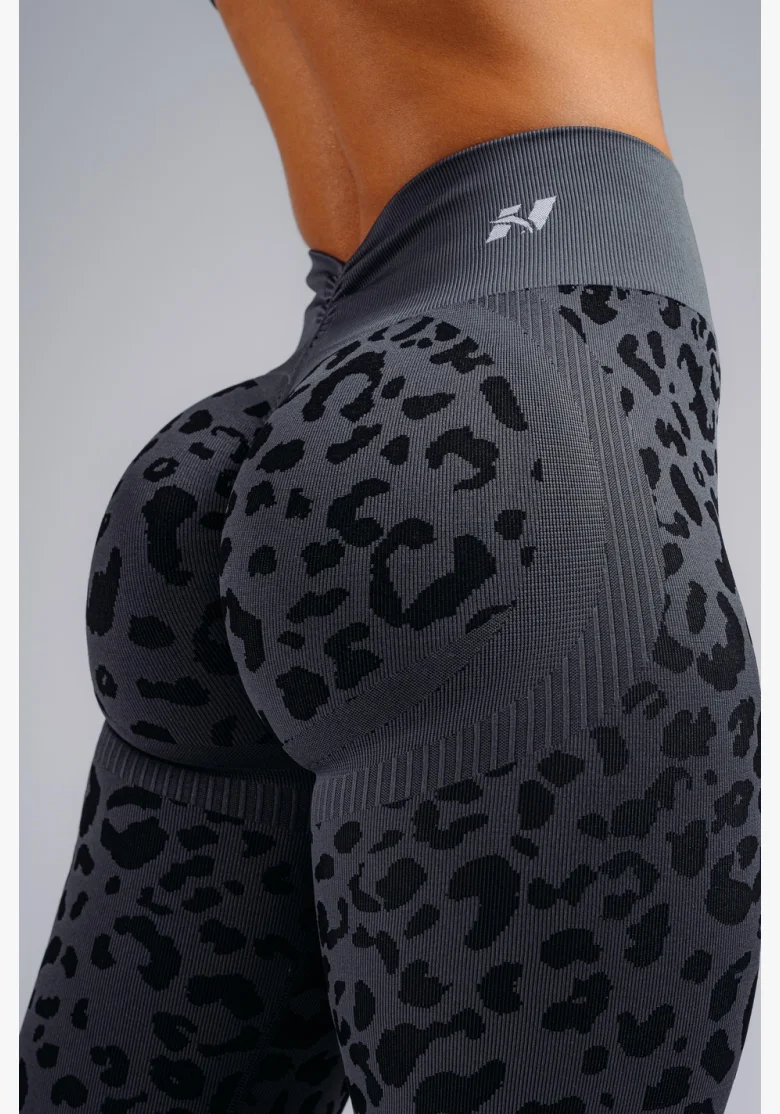 NEBBIA Leggings push-up compressivi con motivo leopardato PRIMAL nere