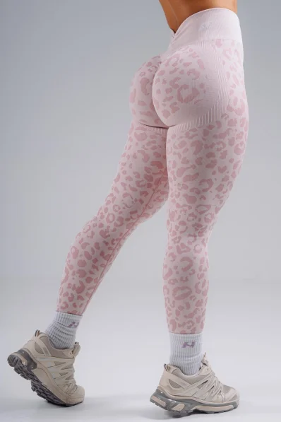 NEBBIA Leggings push-up compressivi con motivo leopardato PRIMAL rosa