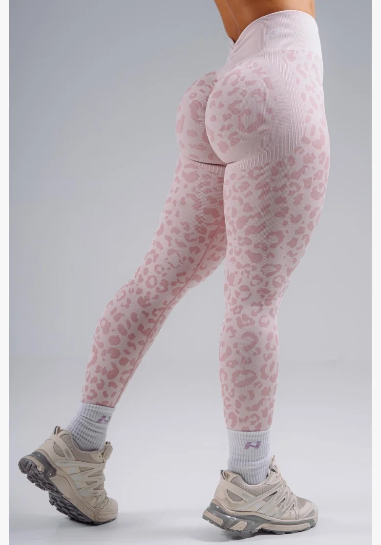 NEBBIA Leggings push-up compressivi con motivo leopardato PRIMAL rosa