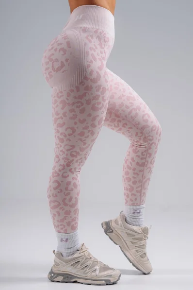 NEBBIA Leggings push-up compressivi con motivo leopardato PRIMAL rosa 2