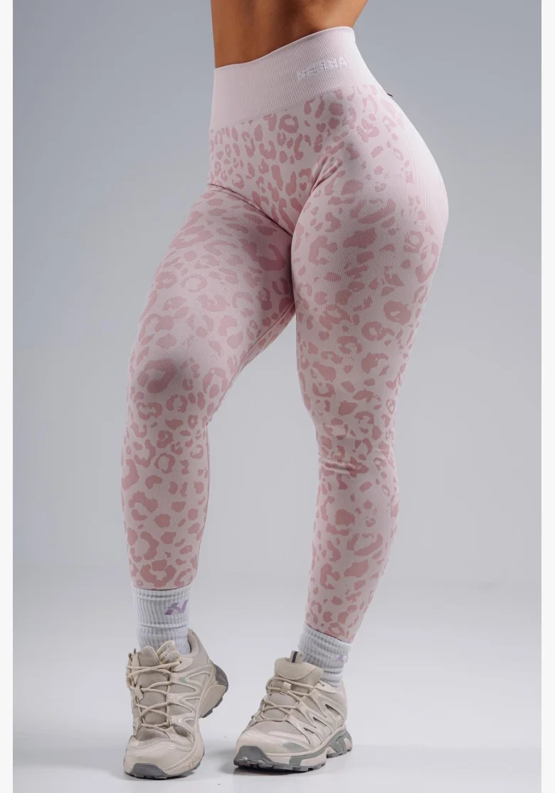 NEBBIA Leggings push-up compressivi con motivo leopardato PRIMAL rosa