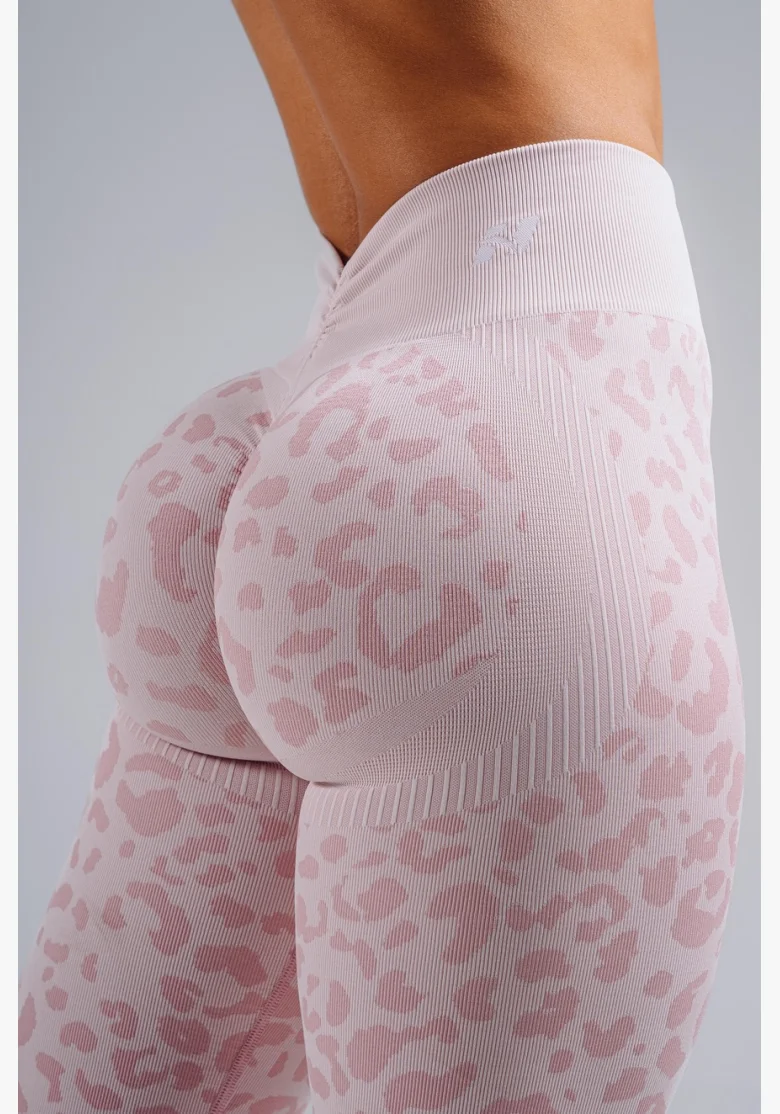 NEBBIA Leggings push-up compressivi con motivo leopardato PRIMAL rosa