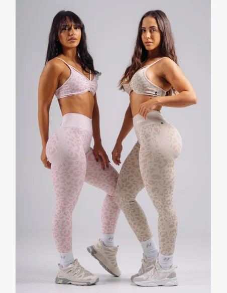NEBBIA Leggings push-up compressivi con motivo leopardato PRIMAL rosa