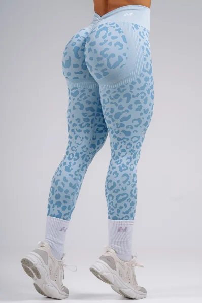 NEBBIA Leggings push-up compressivi con motivo leopardato PRIMAL blu