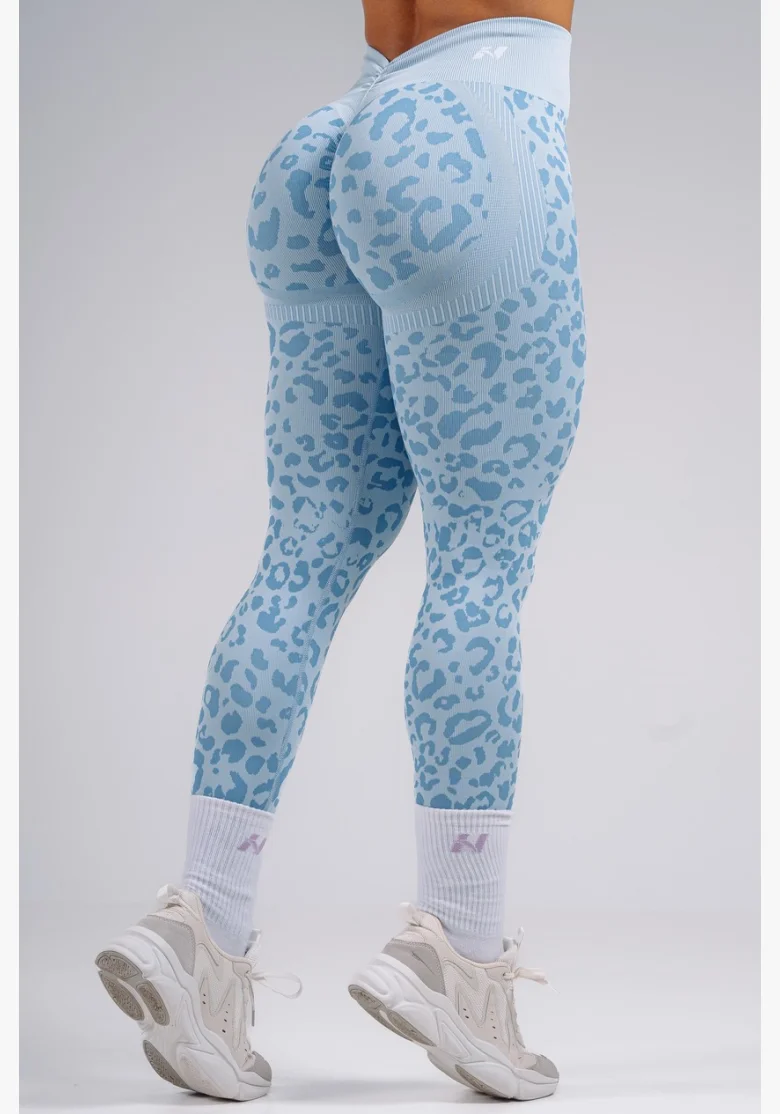 NEBBIA Leggings push-up compressivi con motivo leopardato PRIMAL blu