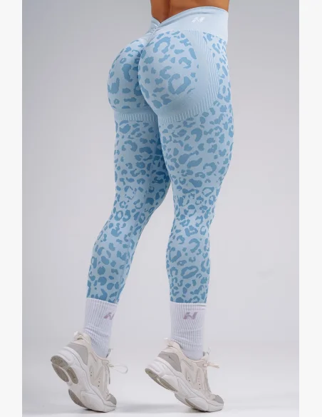 NEBBIA Leggings push-up compressivi con motivo leopardato PRIMAL blu