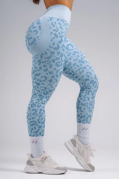 NEBBIA Leggings push-up compressivi con motivo leopardato PRIMAL blu 2