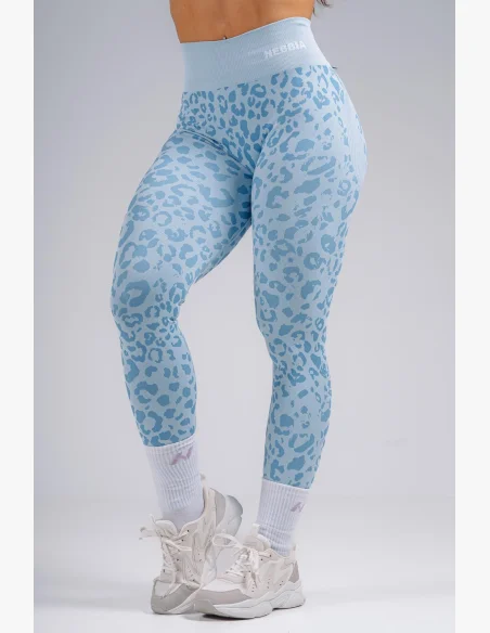 NEBBIA Leggings push-up compressivi con motivo leopardato PRIMAL blu