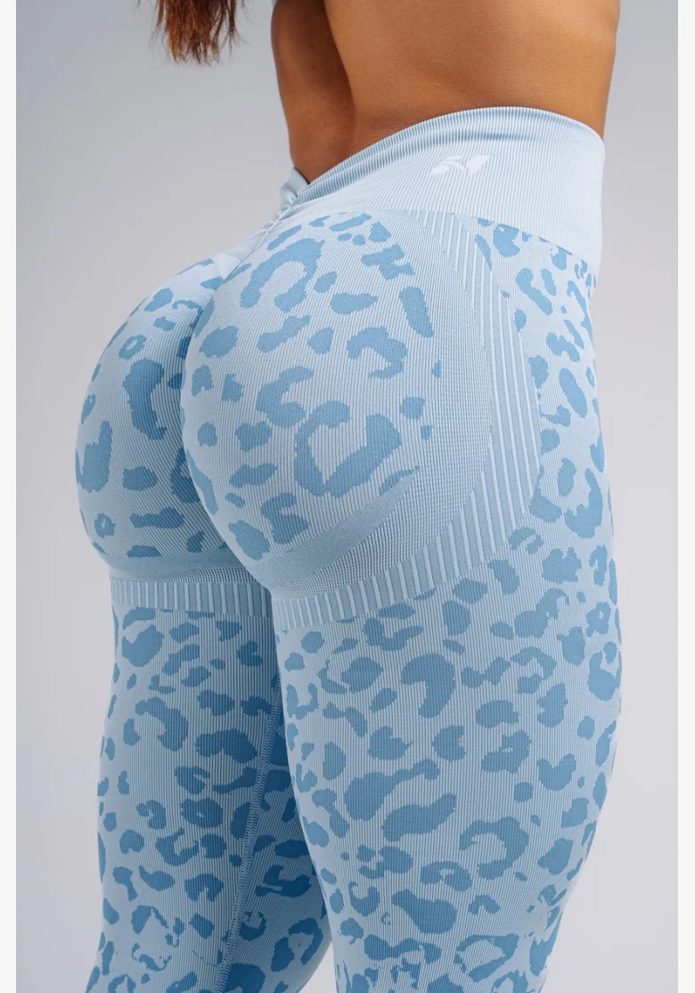 NEBBIA Leggings push-up compressivi con motivo leopardato PRIMAL blu