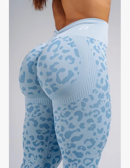 NEBBIA Leggings push-up compressivi con motivo leopardato PRIMAL blu