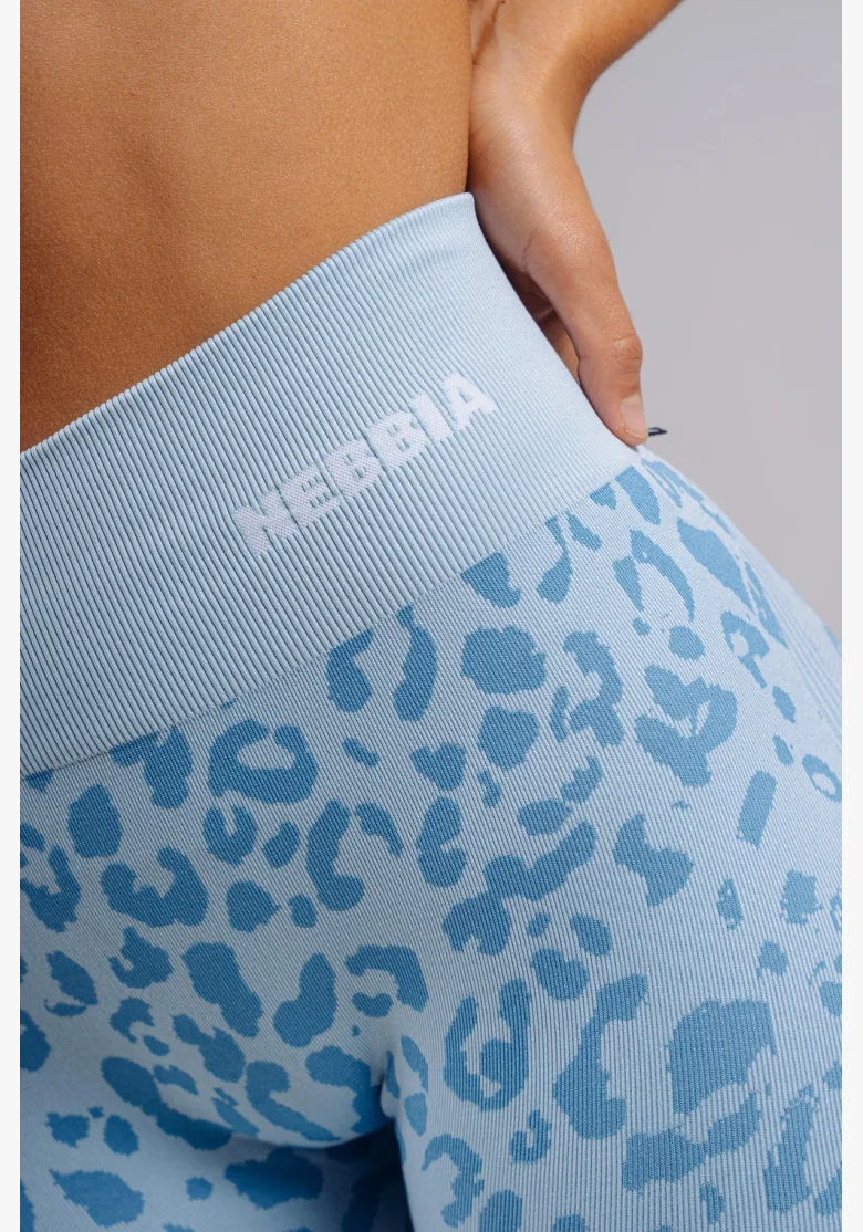 NEBBIA Leggings push-up compressivi con motivo leopardato PRIMAL blu