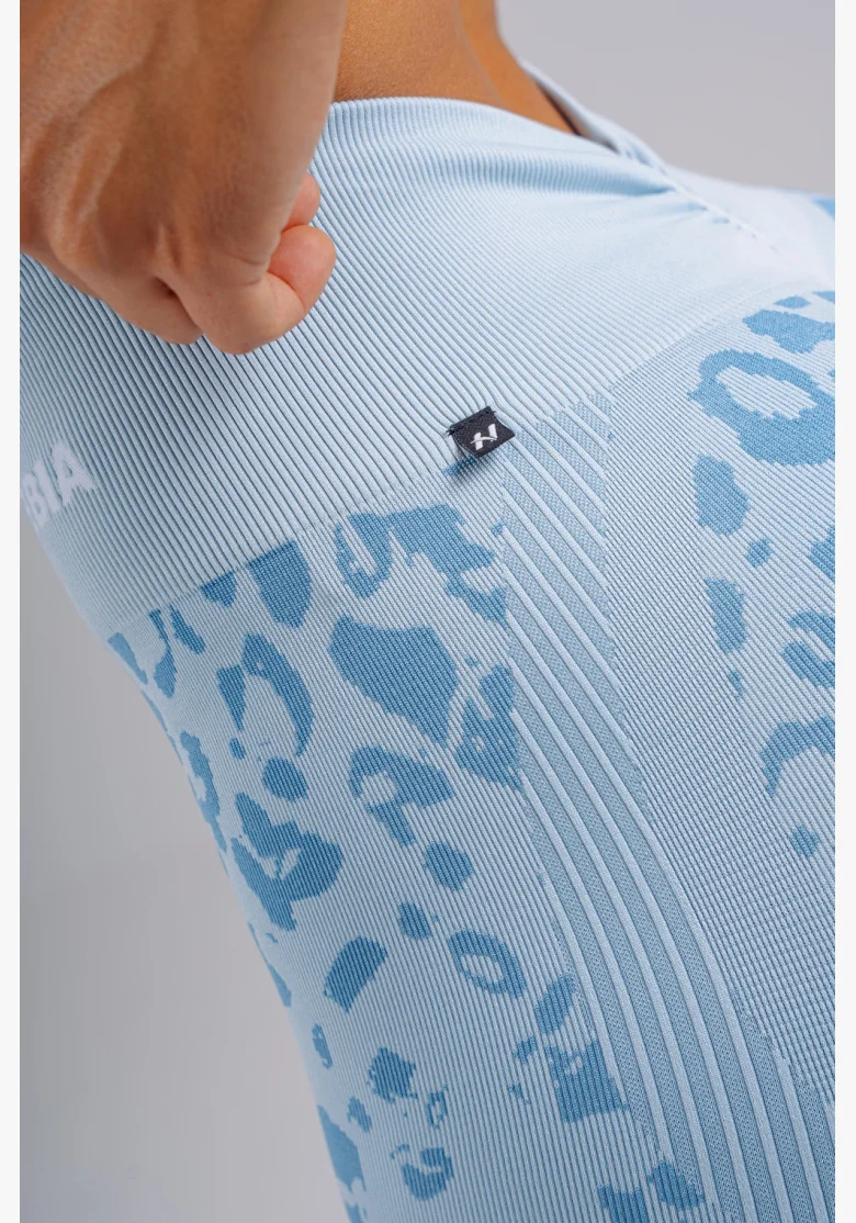 NEBBIA Leggings push-up compressivi con motivo leopardato PRIMAL blu