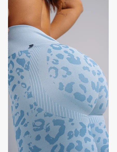NEBBIA Leggings push-up compressivi con motivo leopardato PRIMAL blu