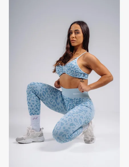 NEBBIA Leggings push-up compressivi con motivo leopardato PRIMAL blu