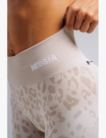 NEBBIA Leggings push-up compressivi con motivo leopardato PRIMAL crema