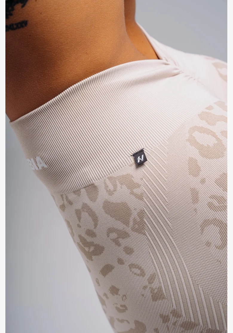 NEBBIA Leggings push-up compressivi con motivo leopardato PRIMAL crema